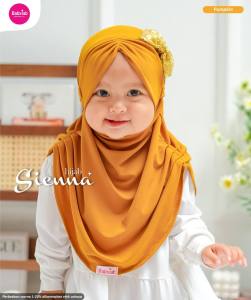 jilbab anak bergo kuning emas jersey premium seina babyjab pumkin umur 0 - 7 tahun