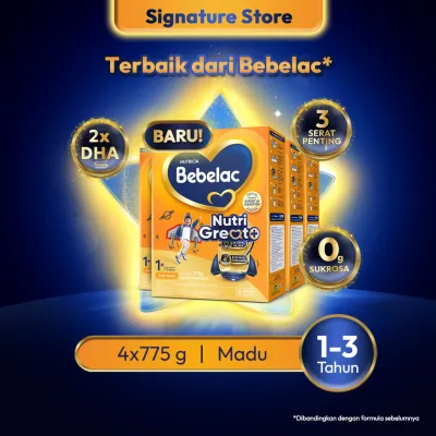 [BARU] Bebelac 1+ (1-3 Tahun) Madu 775gr x4 Susu Pertumbuhan Bubuk