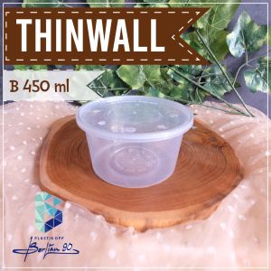 Thinwall Cup B450 – 450ml | Cup Plastik Bening Bulat | Isi 25 pcs | BPA FREE & Food Grade | Wadah Puding Dessert Salad Minuman| Cocok Untuk Dessert Jelly Es Kopi Salad & Snack Box | Untuk Dessert Puding Minuman Kekinian
