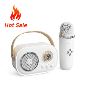 DISOUR Portable 2 IN 1 Bluetooth Wireless Speaker Microphone Stereo Home KTV Set Support FM TF Card Play With Mic HIFI Bass Karaoke Singing Integrated For Adults Childrens Birthday Gift