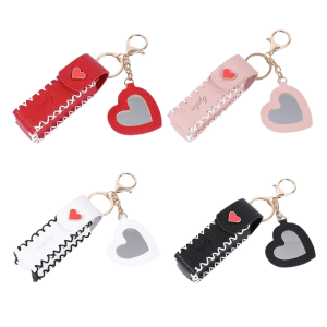 Compact Lipstick Organizer Keyring Accessory For Everyday Commute And Travel Practical PU Leather Bag Charm Keychain