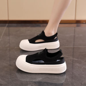 Mesh Breathable Fly-knit Shoes Summer New Versatile Sports Small White Hollow Mesh Shoes Womens Cricket Shoes