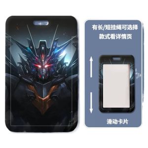 Dirt-resistant Scratch-resistant Waterproof ABS Plastic ID Card Bank Card Access Card Protective Card Sleeve + Lanyard Mecha Warrior Gundam Theme