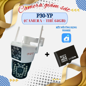 Camera giám sát an ninh YOOSEE P30-YP  Báo động còi hú không đèn chớp trên đầu camera phát hiện chuyển động có âm thanh- Ánh sáng ban đêm- WIFI 2.4G