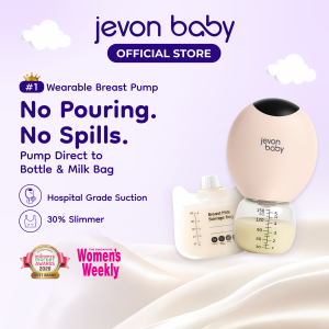 Jevon Baby Wearable Electric Breast Pump (Single Pump) | Direct to Storage | Hospital Grade Suction | Wireless Handsfree | Portable