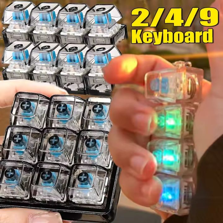 Relaxing%20DIY%20Keyboard%20Fidget%20Keychain%20Keys%20Button%20Keycap%202/4/9Keys%20Relief%20Stress%20Pinch%20Luminous%20Pendant%20Bag%20Decor%20-%20Image%202