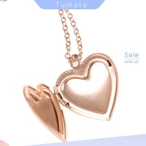 Tumato Love Heart Locket Pendants for Women Men Openable Photo Frame Picture Necklace