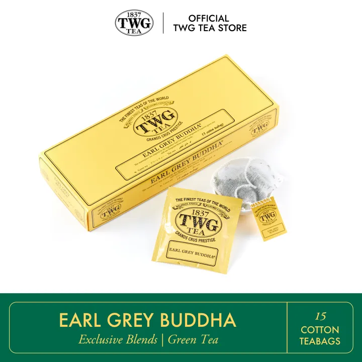 TWG Tea | Earl Grey Buddha, Green Tea Blend in 15 Hand Sewn