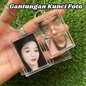 Gantungan Kunci 2 Sisi Custom Foto Bolak Balik Bisa COD