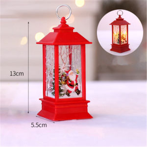 Christmas Church Figurine Lamps Electric Lantern Light Xmas Safety Desktop Ornament Lamp Night Lights for XMAS Decor