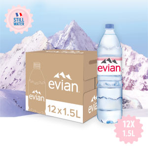 Evian Natural Mineral Water 12 X 1.5L - Carton