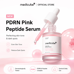 Medicube PDRN Pink Peptide Serum 30ml Salmon PDRN Extract Fade Dark Spots Boost Collagen Skin Barrier Repair Soothe Irritation Brightening Glow‑Boost Facial Serum Multi‑Peptide Complex Revitalize Dull Skin