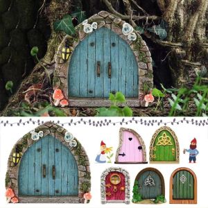 YOUSHI TOP Bằng gỗ Thu nhỏ cổng elven Mini Cổng Thần Tiên Cổng Búp Bê Cổ Tích Bền Dễ thương Cổng Quà Tặng