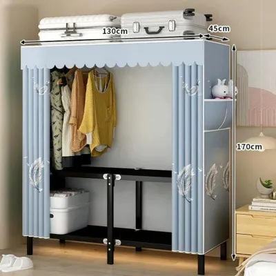 Simple Wardrobe Cloth Closet Furniture For Home Household Bedroom Foldable Cabinet Reinforced Storage Rack Wardrobe