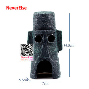 Fishtank Aquarium Ornament Cartoon House Hiding Cave Easter Island Aquarium Decoration Resin Waterscape Krusty Krab Restaurant/ Pineapple House/ Octopus House Aquarium Decoration Ornament Hide House Aquarium Cartoon Decoration Statue Rock Cave