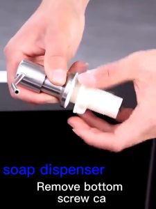 Kitchen Sink Liquid Soap Dispenser Stainless Pump With Extension 1m Silicone Hose Tube