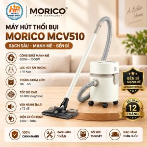 Máy Hút Bụi Lau Nhà Đa Năng MORICO MCV510 - Máy Hút Thổi Bụi Lực Hút Mạnh Nhỏ Gọn Bảo Hành 12 Tháng