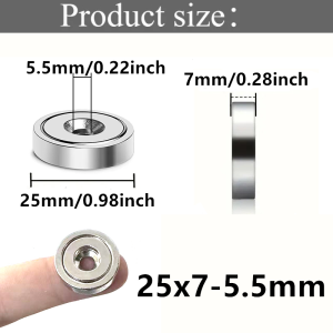 【Super low price】20x6 25x7 32x7 Multipurpose Strong Magnets with Countersunk Hole- for Fridge Tool Organizer Whiteboard Kitchen Snack Storage