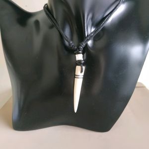 BUNDORA KG72 kalung gigi taring tulang putih keren pria wanita murah hip hop punk