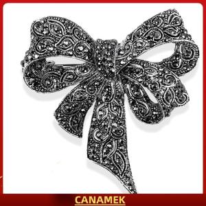 Miễn phí vận chuyển✨ Pha lê Rhinestone Bow Trâm pin phụ nữ áo sơ mi cổ áo lớn Bowknot Trâm đồ trang sức