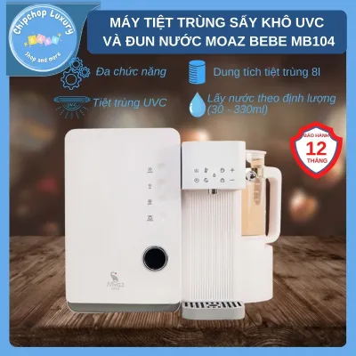 Moaz bébé mb104 máy tiệt trùng sấy khô uvc và đun nước thông minh bảo hành chính hãng 12 tháng