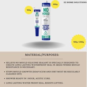 Selleys No Mould Silicone Sealant 100g / 290g (White / Translucent) - Caulking Gun Included!
