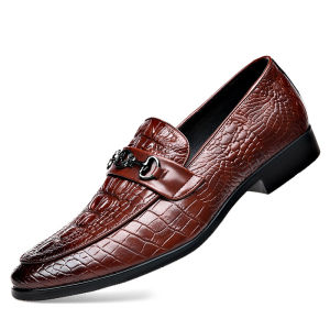 Business Formal Mens Shoes Suit Pants Leather Shoes Crocodile Pattern for Men Foreign Trade  Dropshipping Slip-on plus Size Mens Shoes