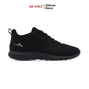 Ando Official Sepatu Sneakers Asher Reflective Pria Dewasa - Hitam/Hitam