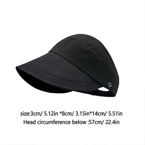 Korean Wide Brimmed Sun Hat with Mask Attachment Adjustable Ponytail for Outdoor Activities Hiking