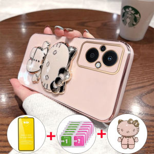 Casing OPPO Reno 7Z 5G RENO 7 Z 5G Reno7 Z 5g phone case Softcase silicone shockproof Protector Cover new design aesthetic cat with holder Tempered Glass DDMKTM02