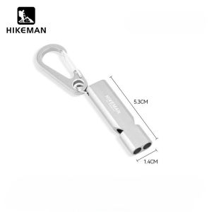 High-frequency Dual-barrel Whistle for Outdoor Camping and Mountaineering Made of Aluminum Alloy for Emergency Rescue.
