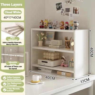 Waroom Adjustable Shelf Desktop Storage Cabinet White Storage Shelf Snack Storage Basket Display Rack 可调节桌面置物架