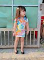 Đầm Body Hở Lưng 2 Màu Cho Bé Gái. 