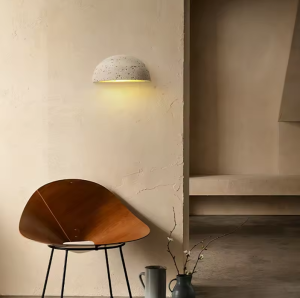 Nordic Design Sense Semi Circular Living Room Corridor Background Wall Light Wabi Sabi Bedside Stone Decorative Sconce Lamp