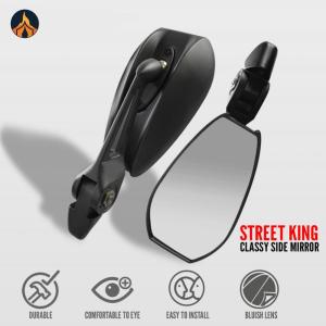 2Pcs HD Motorbike Handlebar End Side Mirror Adjustable Anti-Glare Scooter Bar End Handlebar Mirror White/Blue Lens for Street Bicycle Motorbikes [Jocestyle Store]