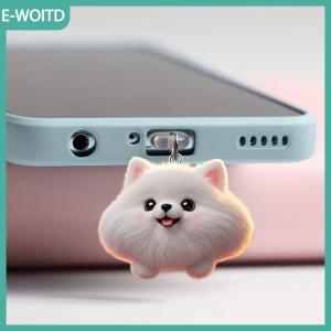 【E-WOITD】 2D Acrylic phẳng bụi động vật cắm cho iphone và Type-C nối bụi cắm Mặt dây treo trang trí