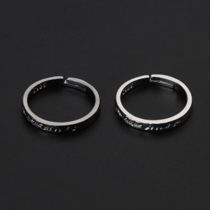 แหวนเปิดมิตรภาพแฟชั่น2ชิ้นลายหัวใจหัวใจ Ecg ปรับได้ไกลเหมาะสำหรับคู่รักเพื่อนเกย์