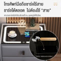 VBELL bed side table โต๊ะข้างเตียง ตู้ข้างเตียง ไม้เนื้อแข็งที่เรียบง่ายทันสมัยมัลติฟังก์ชั่พร้อมโคมไฟล็อคลายนิ้วมือไร้สายชาร์จโต๊ะหัวเตียงบล. 