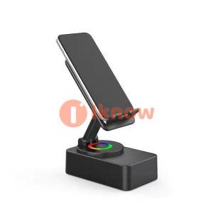 Tôi biết Loa Bluetooth với giá đỡ điện thoại 2 trong 1 có thể gập lại điện thoại thông minh chủ không dây có thể sạc lại loa âm thanh stereo hifi cho âm nhạc phim (màu đen)
