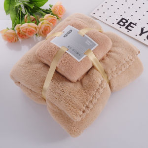 DailyGo 2in1 Towel Set Coral Fleece Bath Towel Microfiber Hand Towel Face Towel Water Absorption Quick Drying Towel Gift Set
