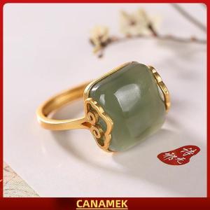 Miễn phí vận chuyển✨ Nhẫn ngọc bích giả đám mây tốt lành phong cách dân tộc cổ điển Nhẫn thanh lịch đơn giản khí chất phong cách Trung Quốc Quà Tặng