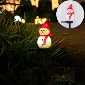 BEIBEI LED Snowman Solar Light Waterproof Solar Powered Christmas Ground Lamp Decorative Automatic Light Sensor Snowman Landscape Lamp Xmas