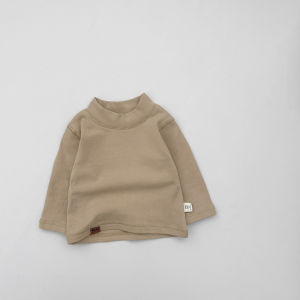Baby base shirt for autumn and winter cotton long sleeve t Soft and cozy half-high collar shirt for toddlers suitable for layering in autumn versatile baby clothing