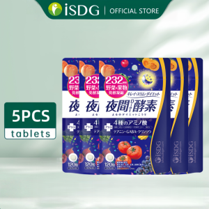 ISDG Japan Night Diet Enzyme Supplement - Viên bổ sung enzyme đa dạng với 232 loại rau củ quả hữu cơ hỗ trợ tiêu hóa khỏe mạnh và đốt cháy chất béo cải thiện giấc ngủ - 3 gói - 360 viên.