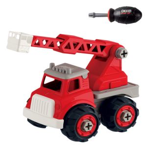 PTOUTS Take Apart Simulation DIY Toys Model Car Plastic Puzzle DIY Assembly Firetruck Fire Engine Toy Manual Skills Disassembly Assembly Car Toys Boys Toy
