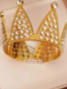 Trang trí bánh sinh nhật vương miện cưới trưng bày vương miện cô dâu hợp kim vương miện kim cương đầy đủ nhà máy bán buôn vương miện Hàn Quốc