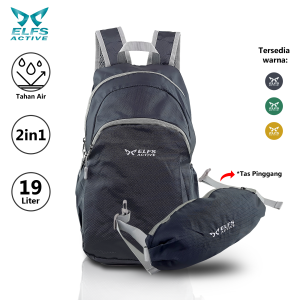 ELFS ACTIVE 2In1 Tas Ransel Tas Pinggang 19L Foldable Water Resistant Daypack TRIM WATER