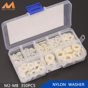 350PCS 364PCS Hard Plastic Washer Nylon Flat Gasket M2 M2.5 M3 M4 M5 M6 M8 White Black Sealing O-rings Washer Assortment Kit