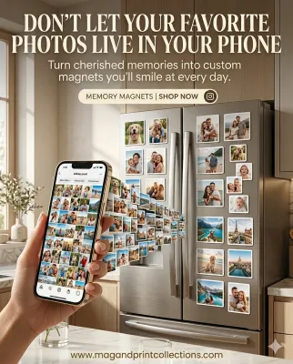 Custom Photo Flexible Fridge Magnet | Personalized Picture Magnet Gift | Premium Waterproof Magnetic Keepsake | 10% OFF Storewide