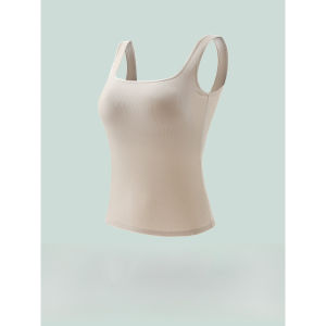 เสื้อกล้ามหลังตัว U สวยไม่ต้องใส่บราอีก/เสื้อกล้ามยาว คอรูปตัวยู มีบราในตัว ไม่ต้องใส่บรา Tank Top